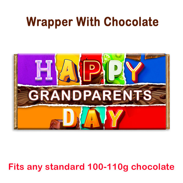 Happy Grandparents Day Novelty Chocolate Bar Wrapper Gift for Grandma Grandad