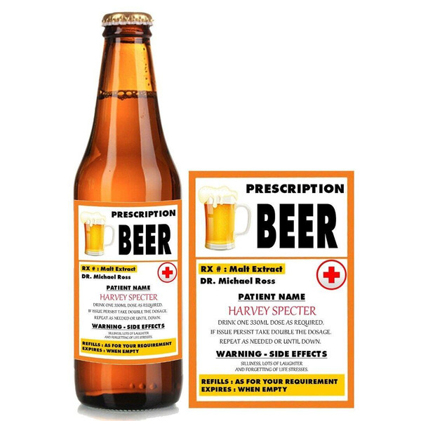 Personalised Bottle Label Birthday Wedding Anniversary Suitable for Bottle of Cider Beer BL028