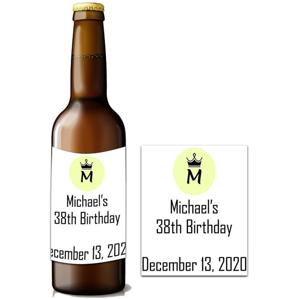 Personalised Bottle Label Birthday Anniversary Christmas Xmas Suitable for Bottle of Beer