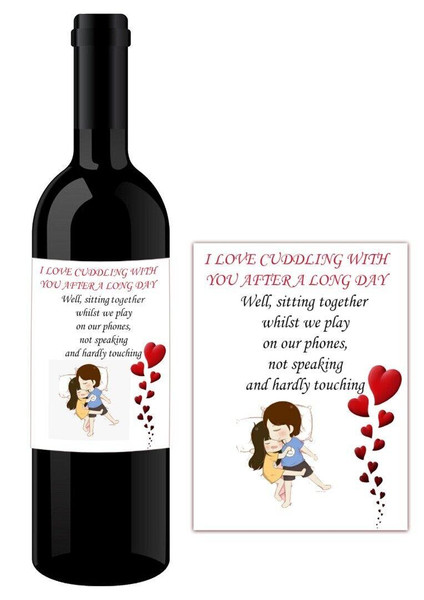 Personalised Bottle Label Funny Love Anniversary Birthday Suitable for Bottle of Wine
