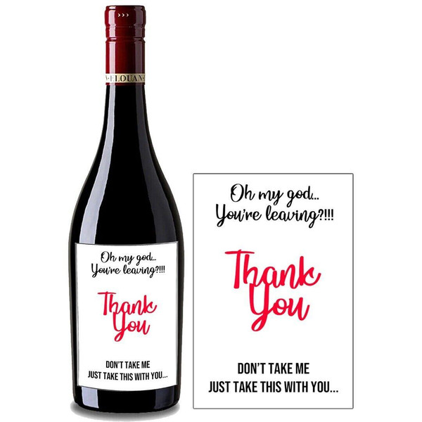 Personalised Wine Bottle Label for Leaving Farewell Good Luck Sarcastic