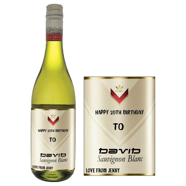 Personalised Sauvignon Blanc Bottle Label for Anniversary Birthday 