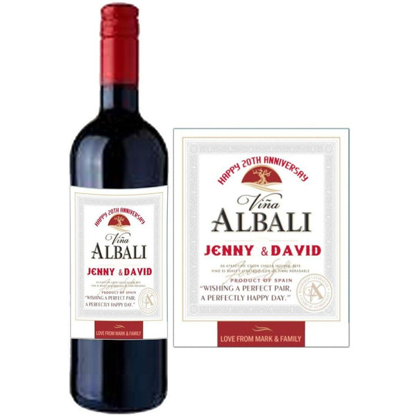 Personalised albali Wine Label for Anniversary Birthday 