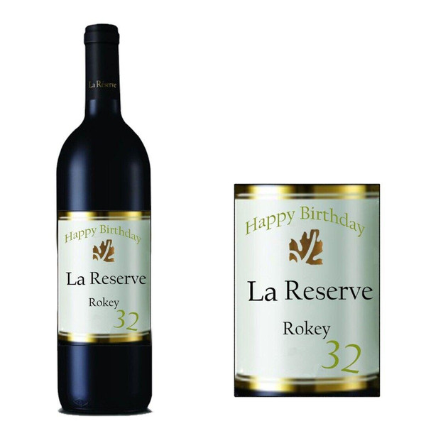 Personalised Birthday La Reserve Wine Bottle Label for All Any Occasion 