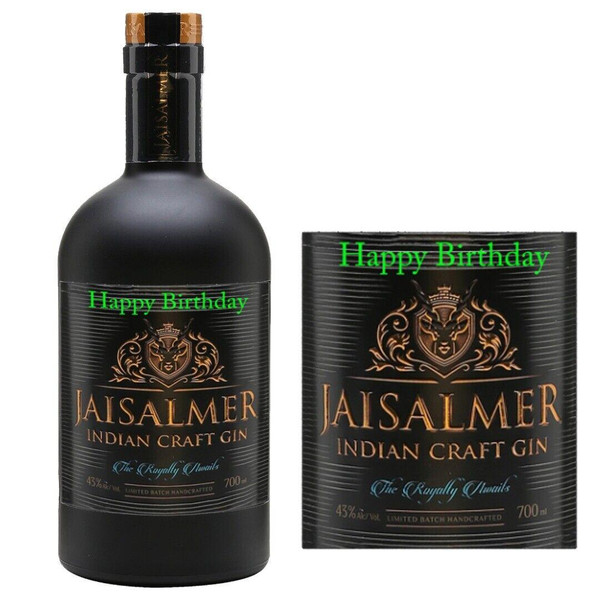 Personalised Jaisalmer Indian Craft Gin Bottle Label for Any Occasion 