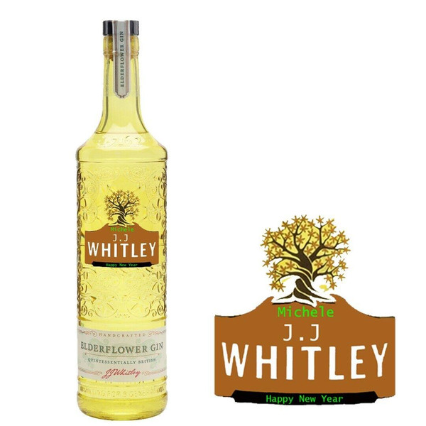 Personalised JJ Whitley Elderflower Gin Bottle Label for Any Occasion 