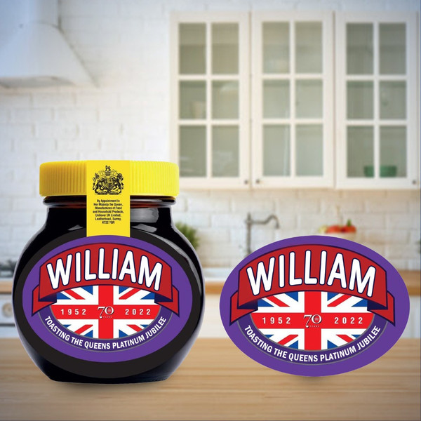 Personalised Customised MARMITE UK Flag Bottle Sticker Wrapper Jar Label Gift Present