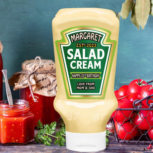 Personalised Customised Bottle Label Sticker for Heinz Salad Cream 220ml