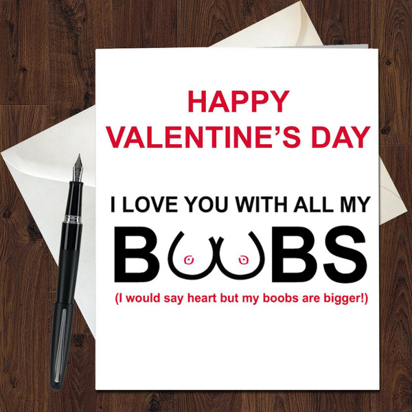 Rude Funny Personalised Valentines Card Penis Boobs Blowjob Boyfriend Girlfriend