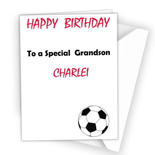 Personalised Football Birthday Card Bday to Special Grandson Son for Boy 238