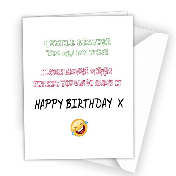 Birthday Card Niece Daughter Funny Happy Rude Child for Girl Kid Phone 272