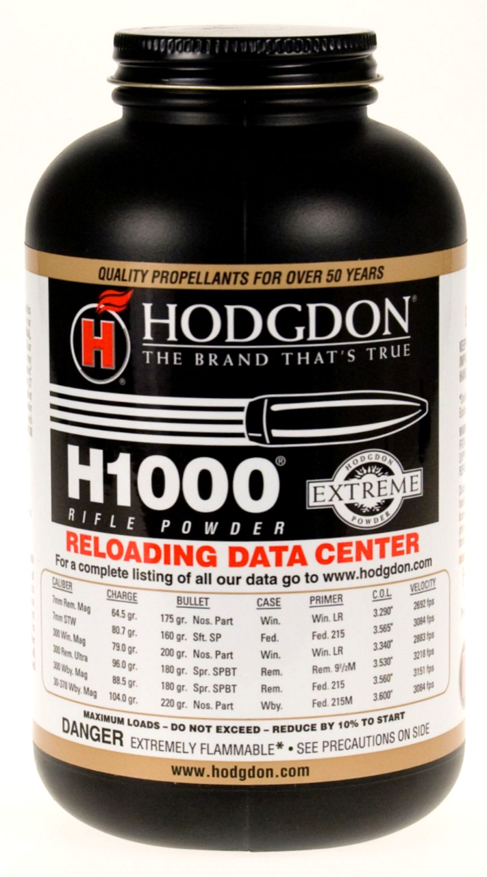 Hodgdon H1000 Extreme Series Rifle Powder, 1lb Container