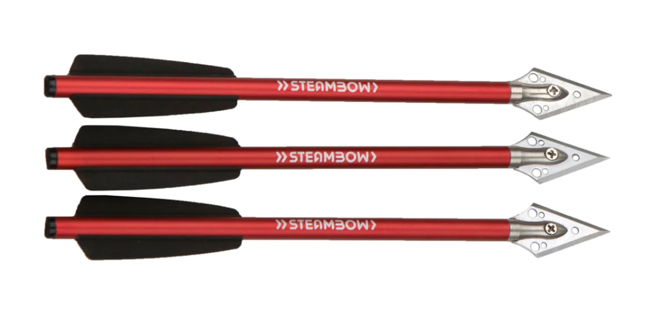 Steambow AR-Series Aluminum Broadhead Arrows, Set Of 3