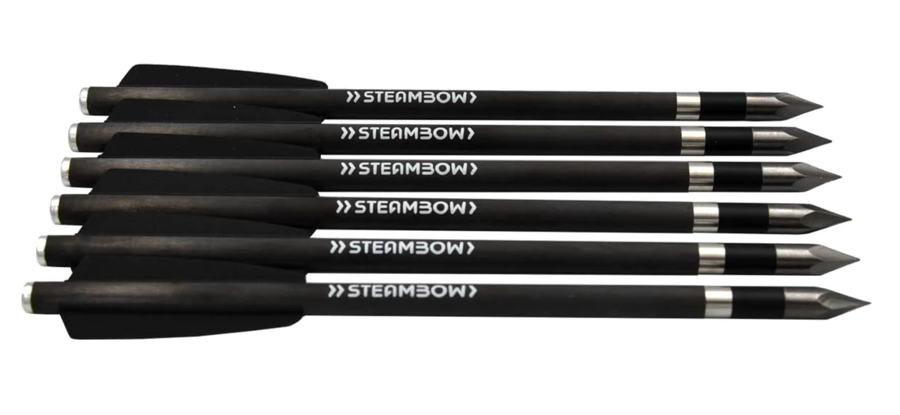 Steambow AR-Series Carbon Bodkin Arrows, Heavy OR Light, Set Of 6