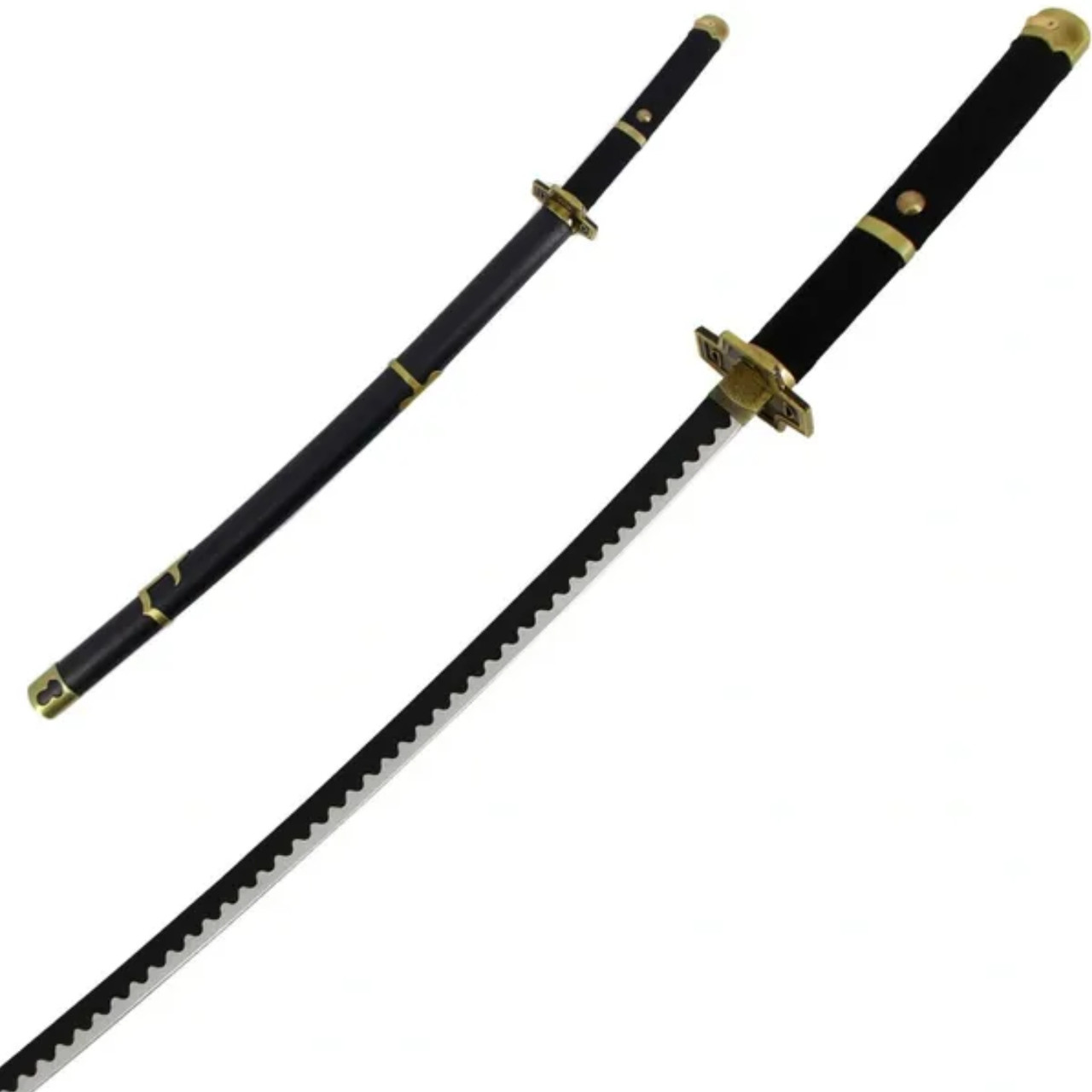 Black Sword Functional Damascus Katana (Zoro Yubashiri)