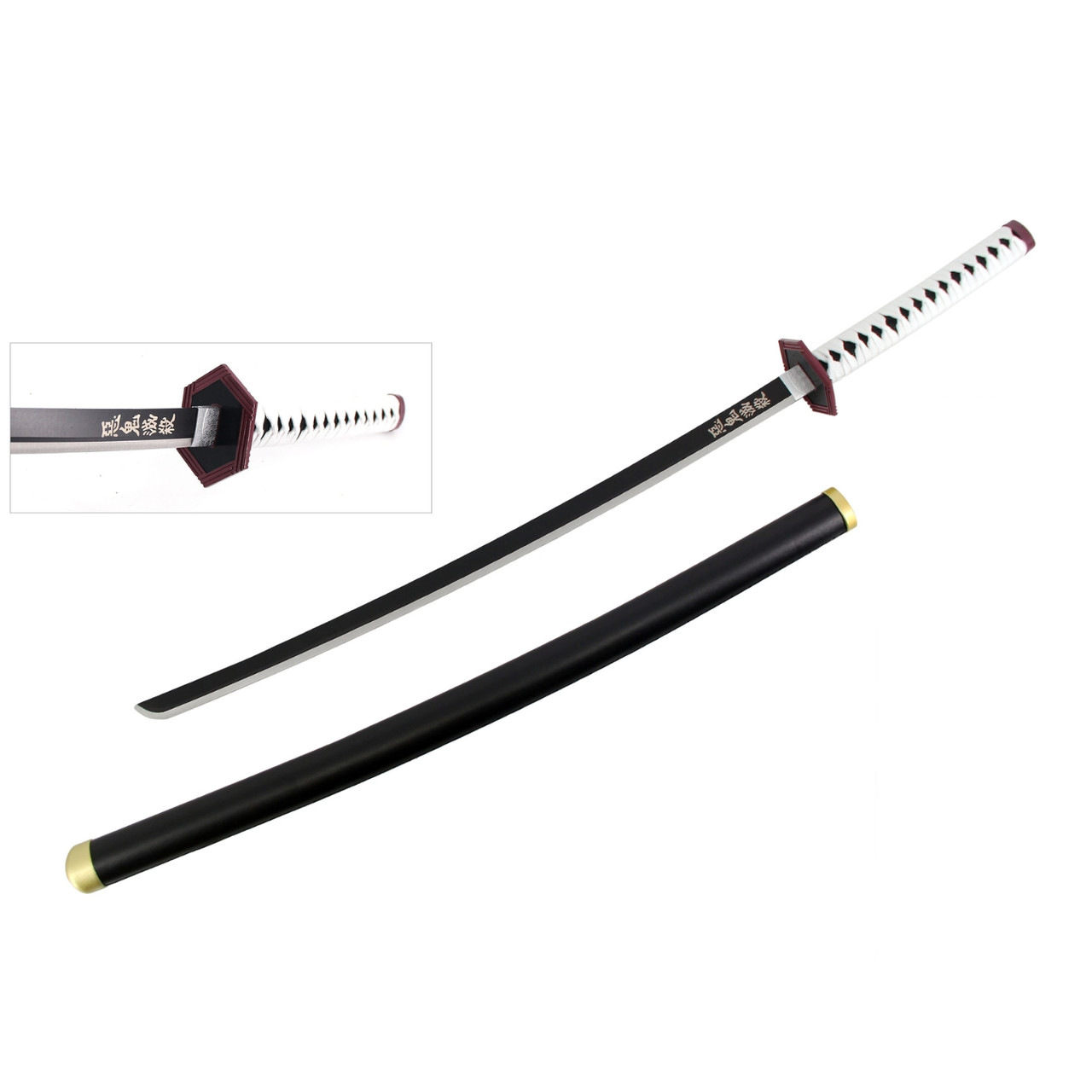 Black Sword Functional Damascus Katana (TOMIOKA GIYU)