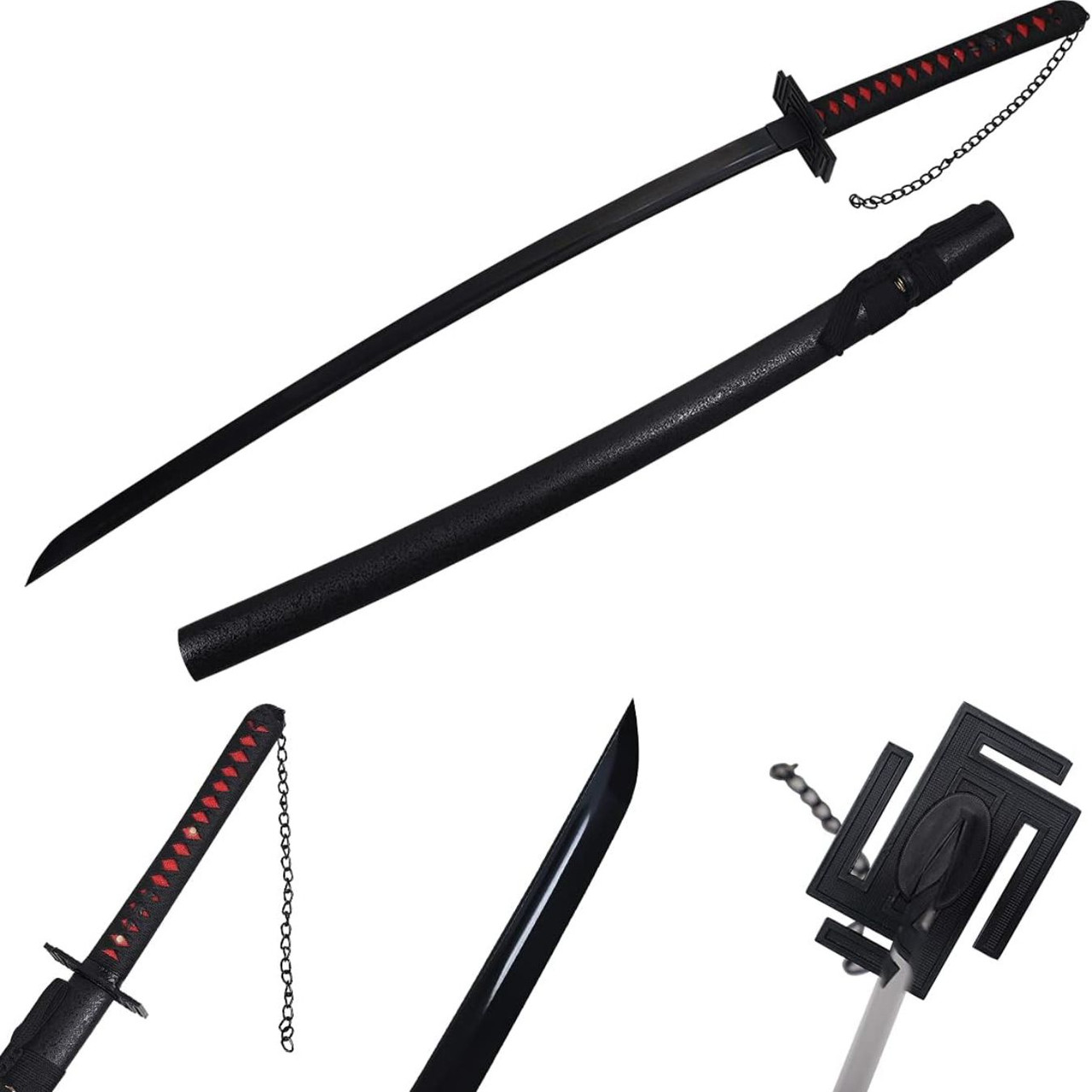 Black Sword Functional Damascus Katana (Kurosaki Ichigo)