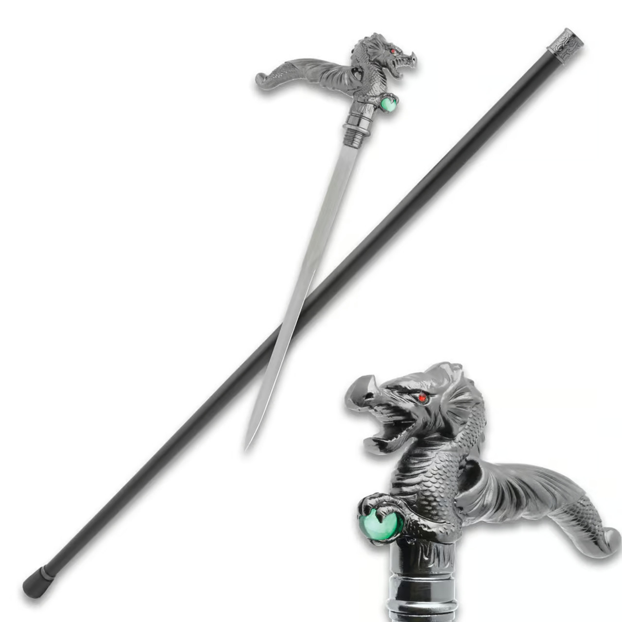 Discreet Sword Cane - Dragonfire Jewel
