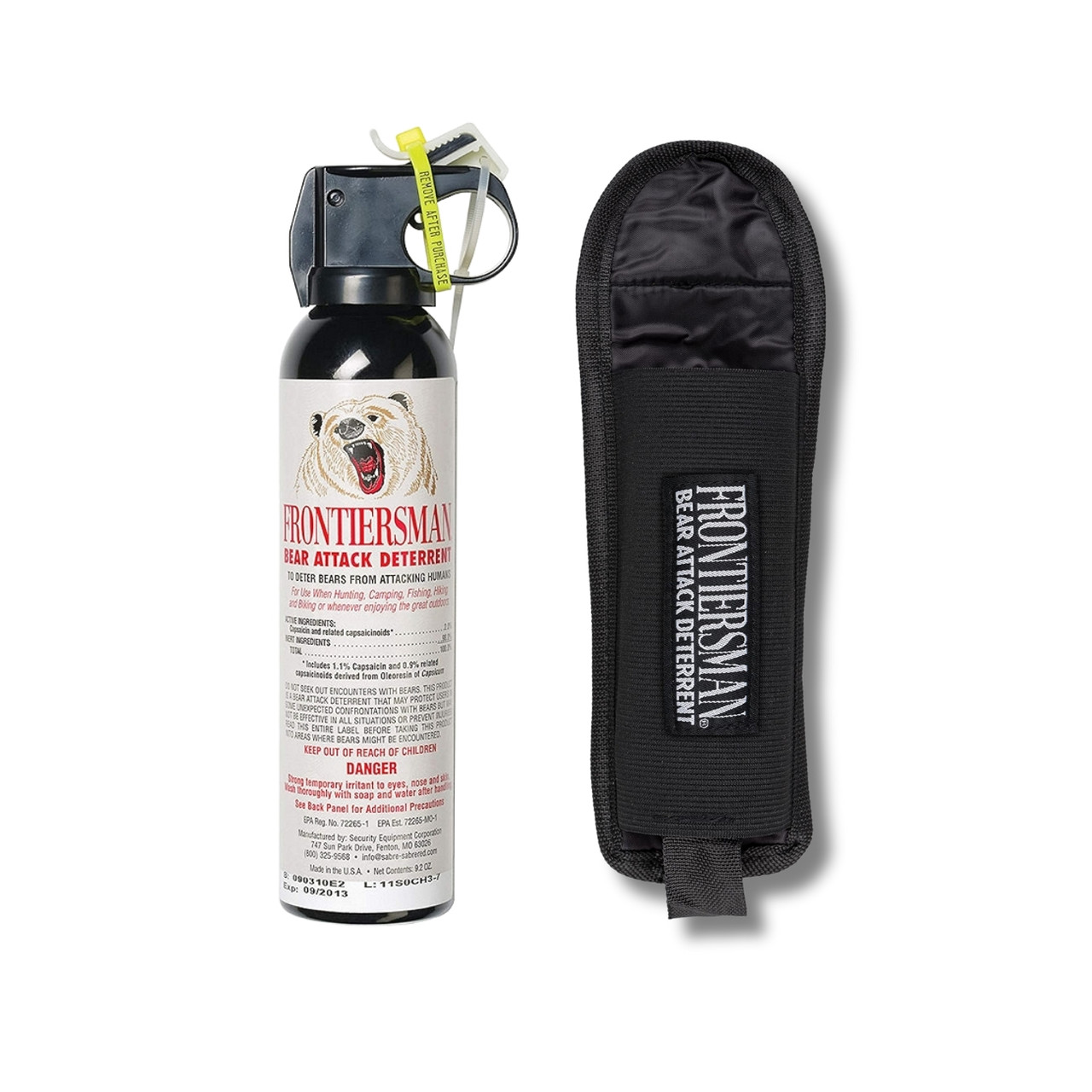 Frontiersman Bear Spray with Glow-in-the-Dark Safety Wedge With Holster