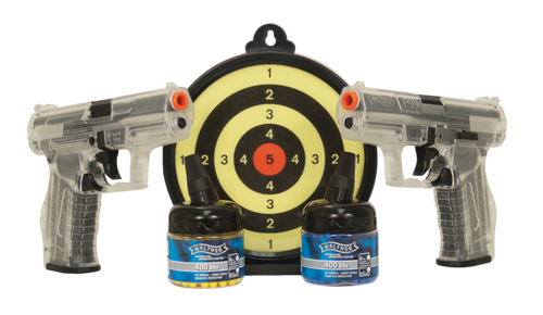 Walther P99 Duelers Airsoft Kit Incl. Two 6-mm Pistols and Target, Spring-Powered, 250 FPS