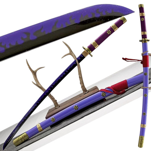 Black Sword Functional Damascus Katana (Zoro Enma)