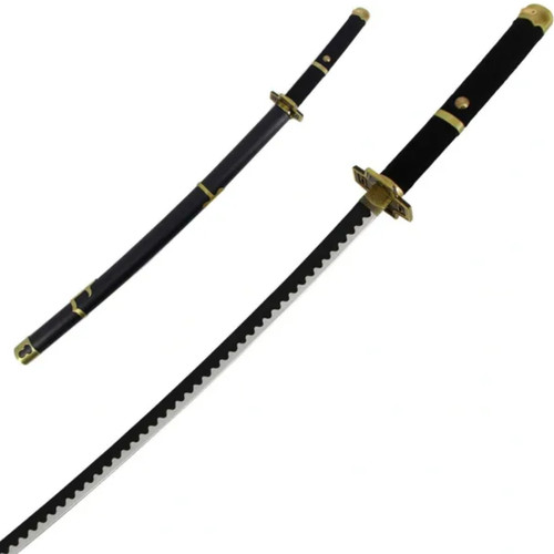 Black Sword Functional Damascus Katana (Zoro Yubashiri)