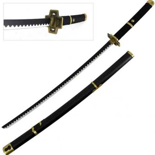 Black Sword Functional Damascus Katana (Zoro Yubashiri)