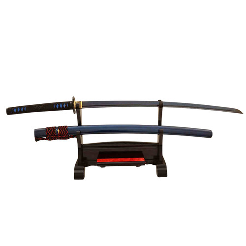 Black Sword Functional Damascus Katana (Muichiro Tokito)