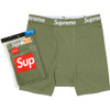 Supreme Hanes Boxer Briefs Olive S/S 22'