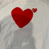 Cdg Tee White Red Heart Sz XL