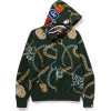 BAPE Jewels Shark Full Zip Hoodie Dark Green F/W 24'