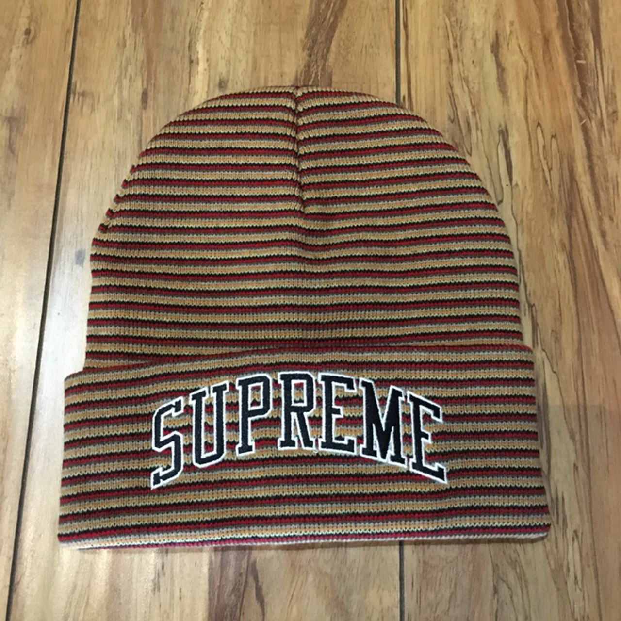 Supreme Beanie Rainbow Stripe Orange F/W 21' (#7774)