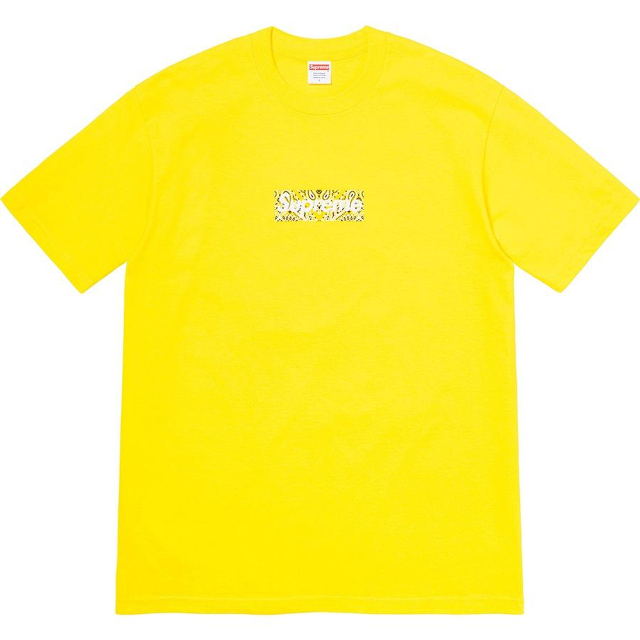 Supreme Box Logo Bandana Tee Yellow F/W 19' - ENDANGERED LA