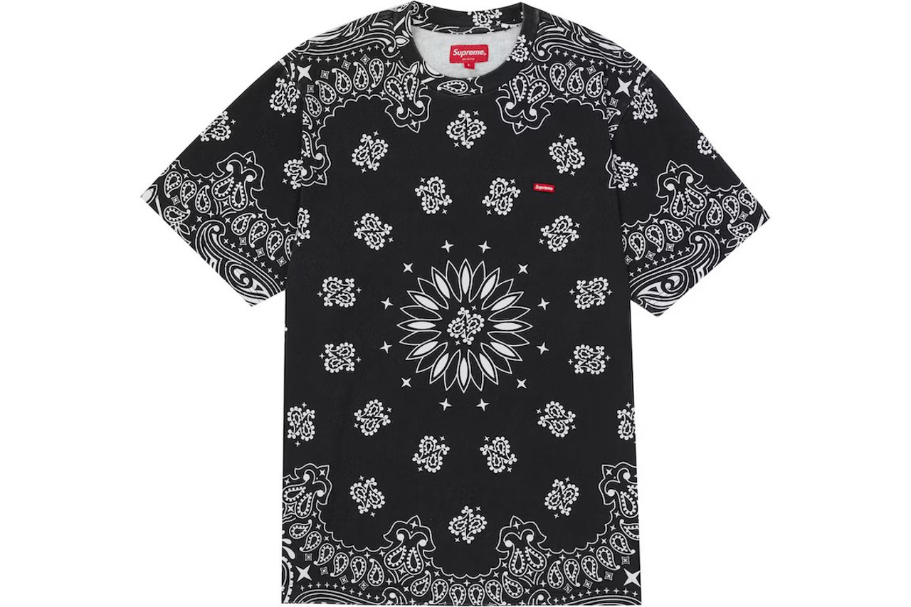 Supreme Small Box Tee Black Bandana S/S 21'