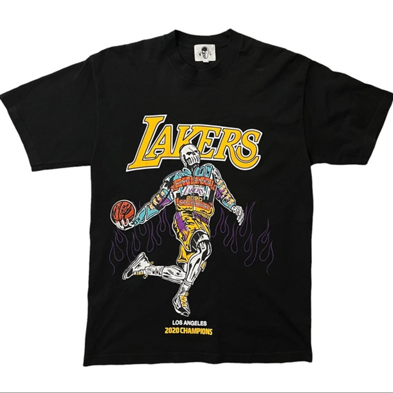 Warren Lotas x Los Angeles Lakers Champion Tee Black - ENDANGERED LA