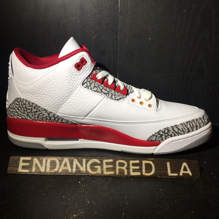 Air Jordan 3 Cardinal Red - ENDANGERED LA