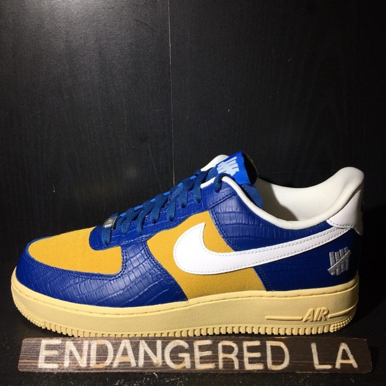 Nike Air Force 1 Low UNDFTD Blue Yellow Croc Sz 9.5 (#20265)