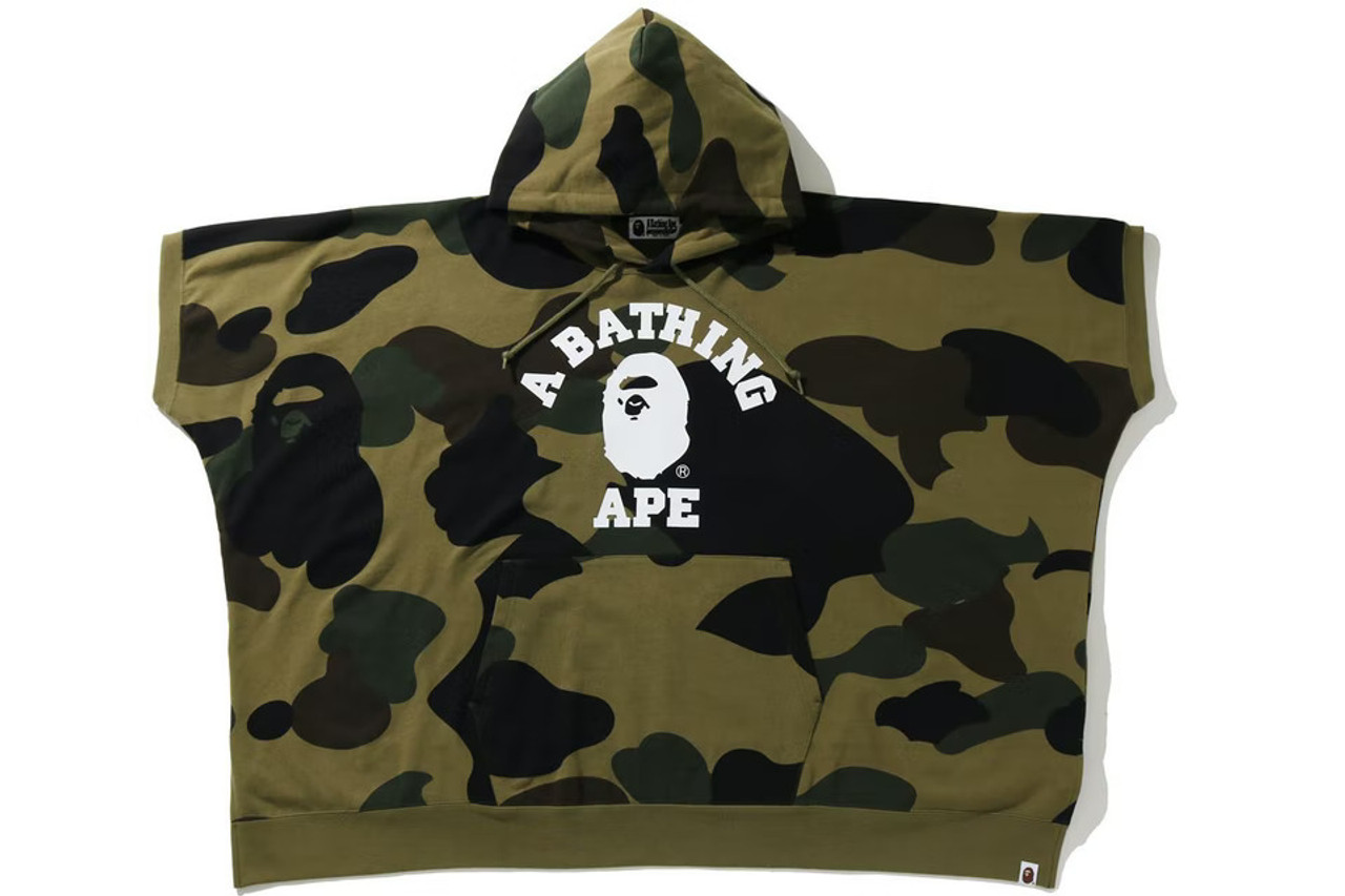 BAPE 1st Camo College Poncho Pullover Hoodie