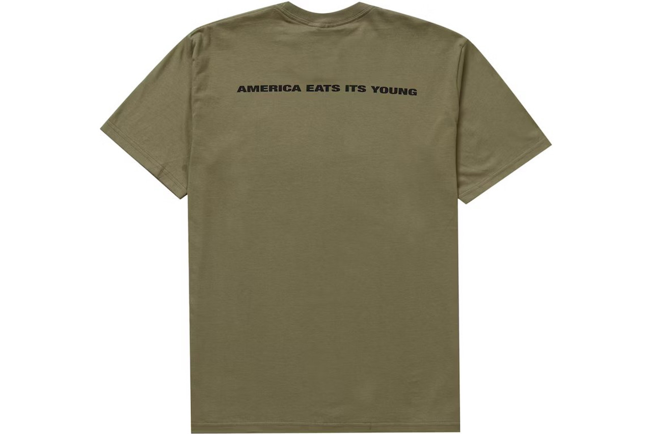 Supreme America Eats Its Young Tee Olive F/W 21'