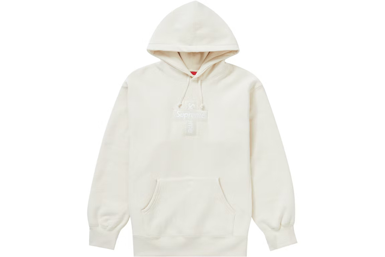 Supreme Hoodie Cross Box Logo Natural F/W 20' Sz M (#9245)