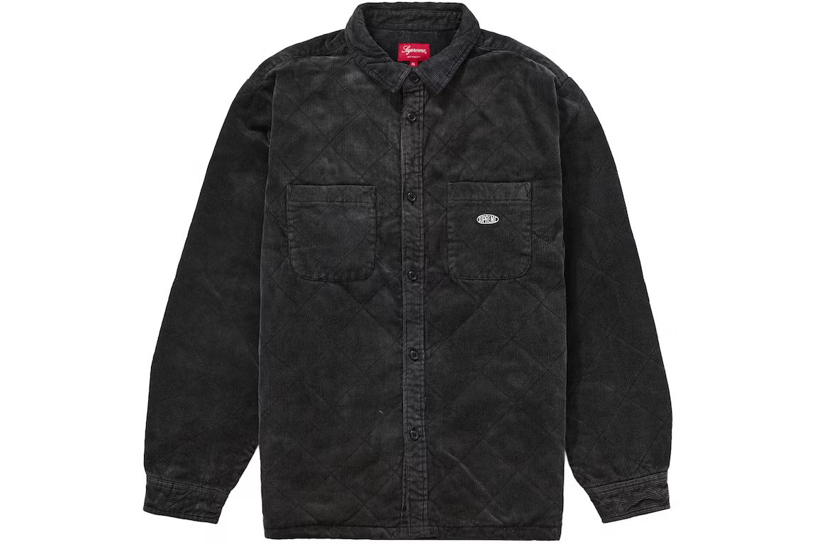 Supreme Quilted Corduroy Shirt Black F/W 22 