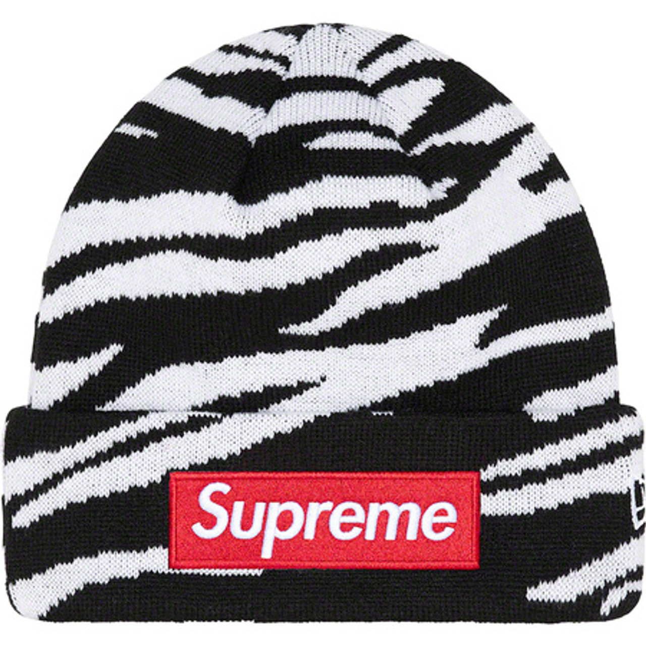 Supreme Beanie New Era Box Logo Zebra F/W 22' (#9420)