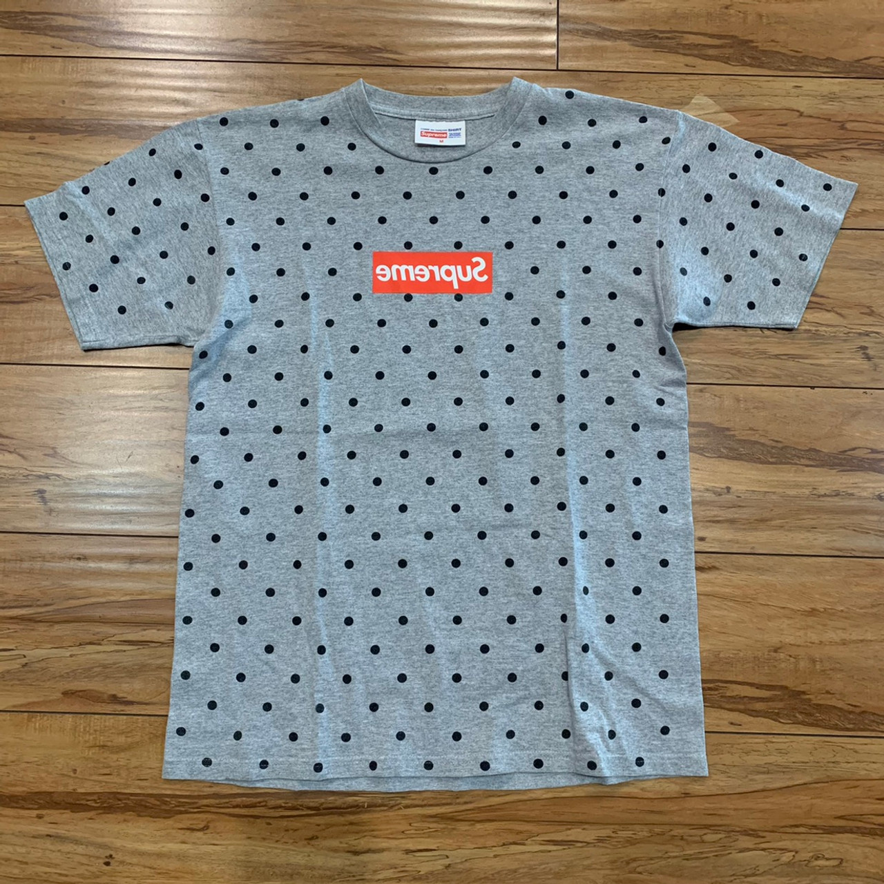 Supreme CDG Polka Dot Tee Grey S/S 12' Sz M (#9437)