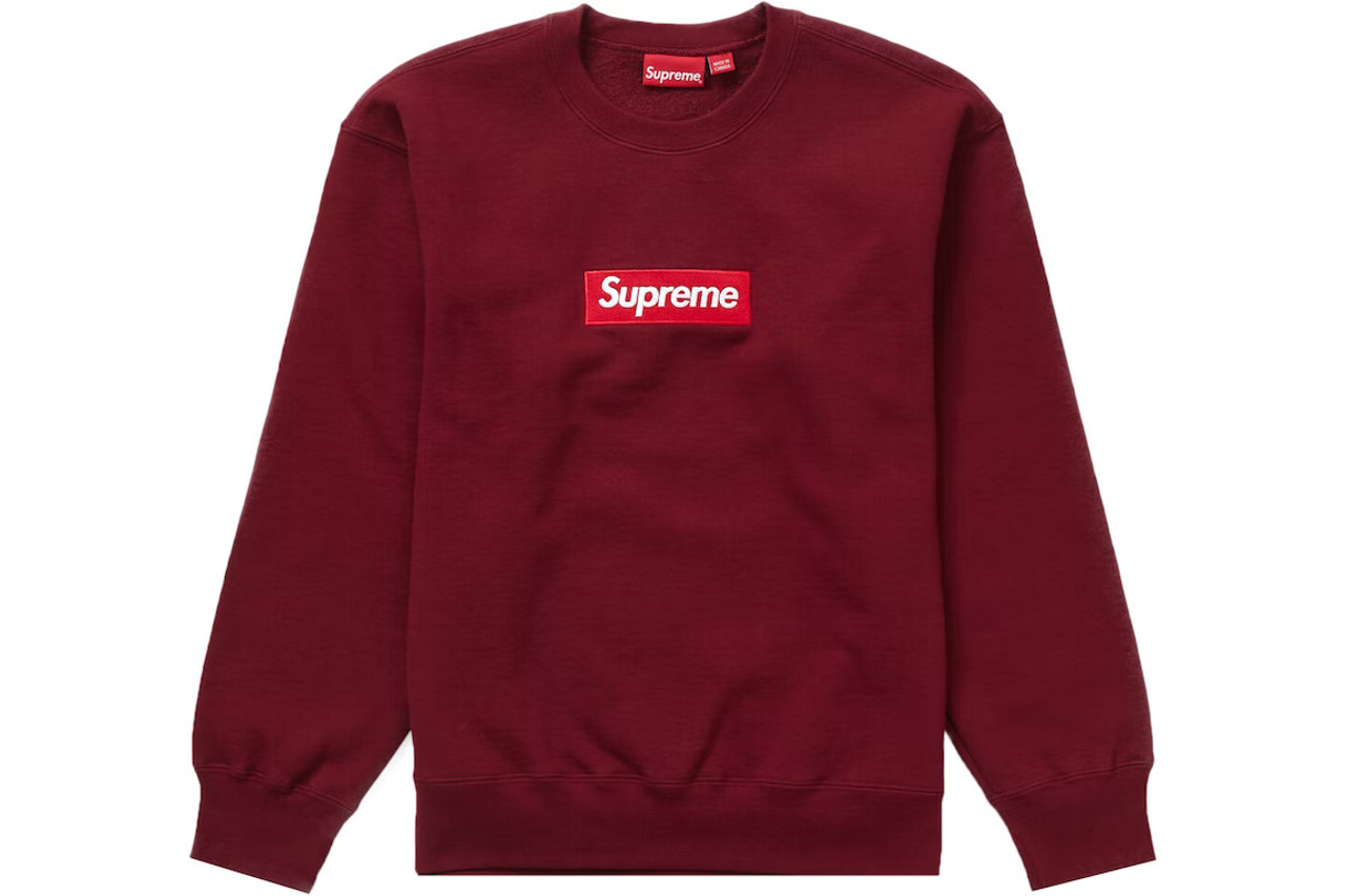 supreme box logo クルーネック バーガンディXL-