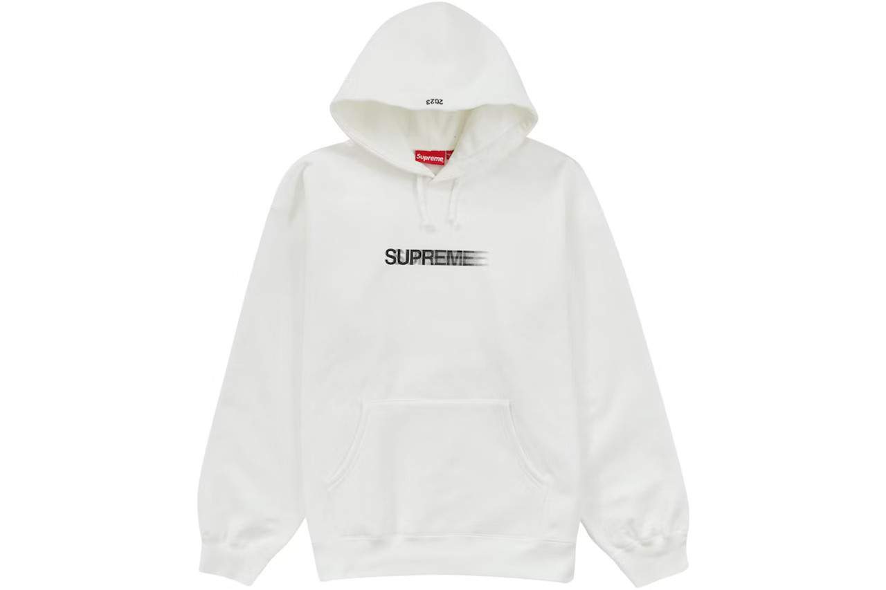 Supreme Motion Logo Hoodie White S/S 23' Sz L (#9789)