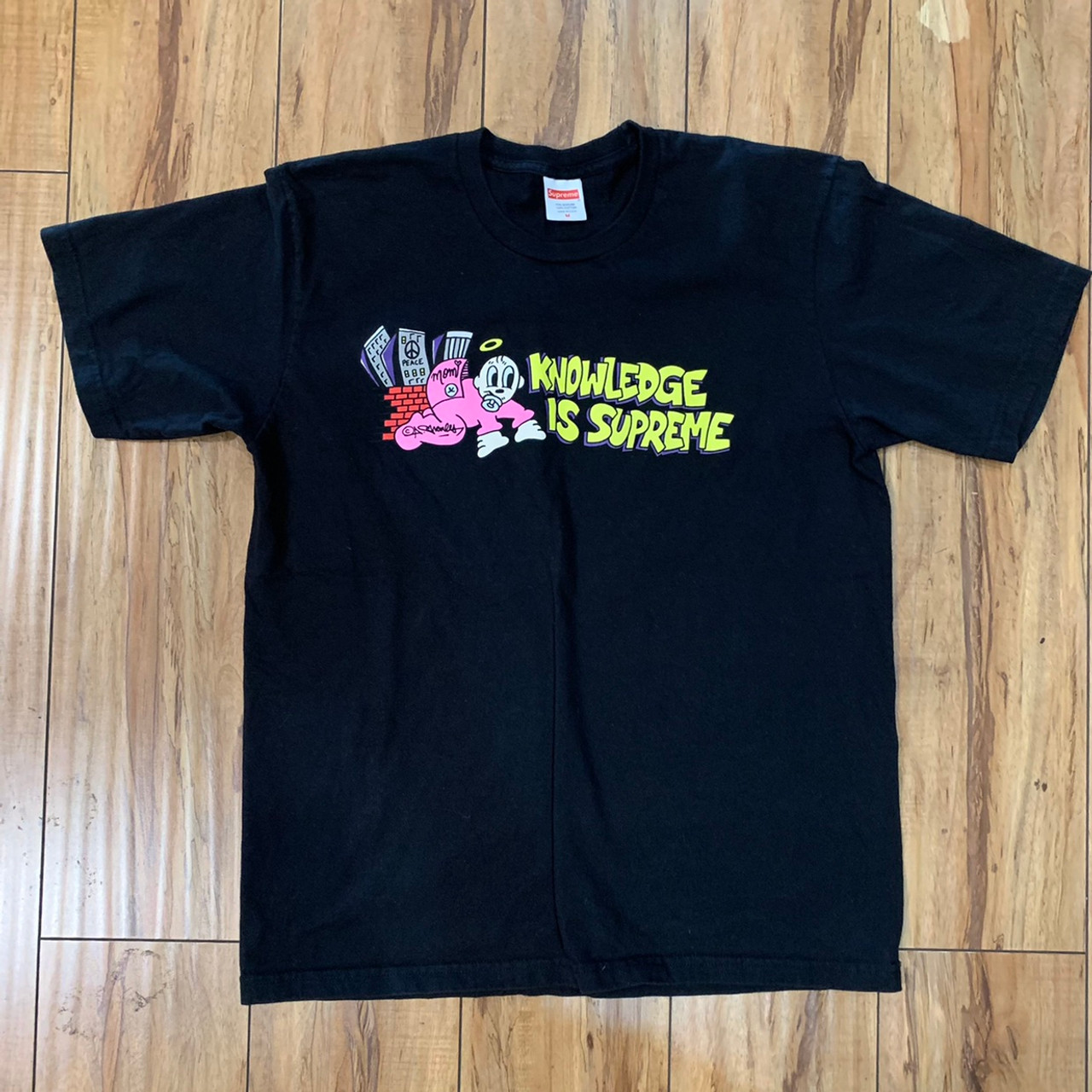 Supreme Knowledge Tee Black S/S 22' Sz M (#9877)