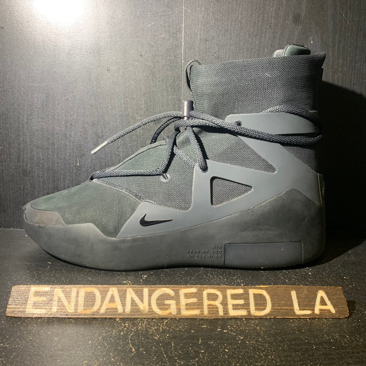 Nike Air Fear Of God 1 Triple Black Sz 10.5 (#28605)