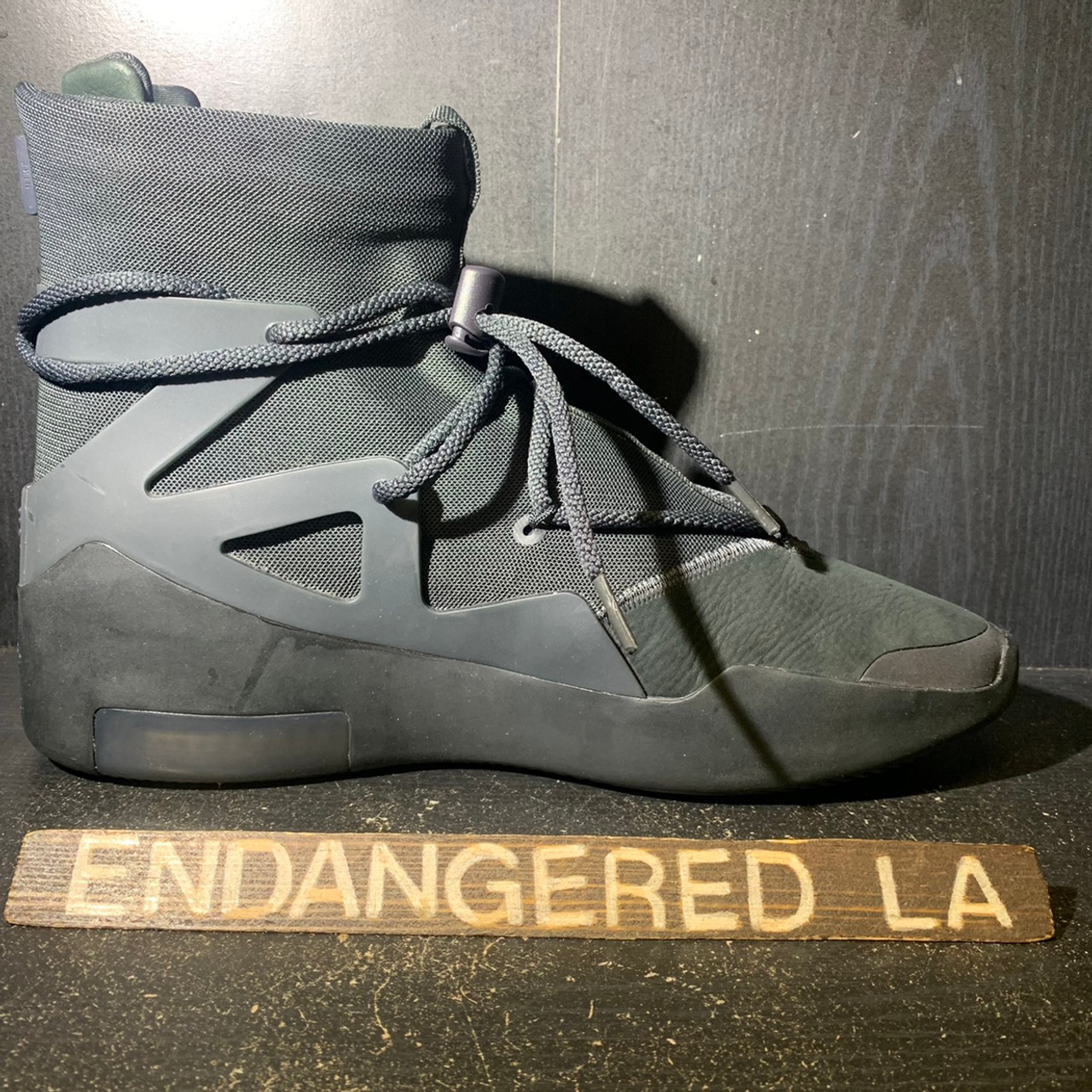 Nike Air Fear Of God 1 Triple Black Sz 10.5 (#28605)