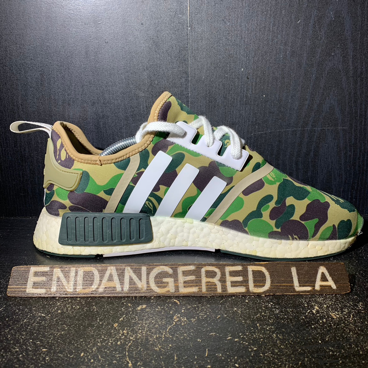 Adidas NMD R1 BAPE Olive Camo Sz 10.5 (#29627)