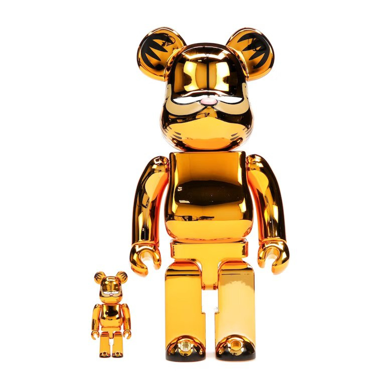 Bearbrick Garfield Gold Chrome Ver. 100% & 400% Set